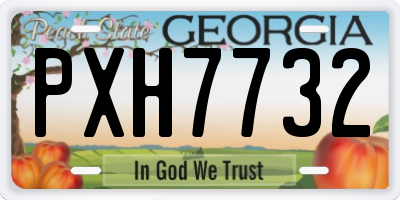 GA license plate PXH7732