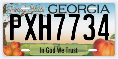 GA license plate PXH7734