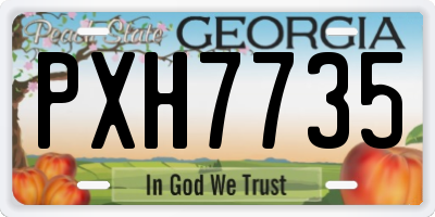GA license plate PXH7735