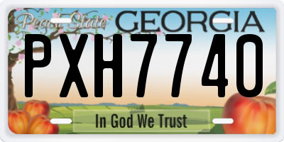 GA license plate PXH7740