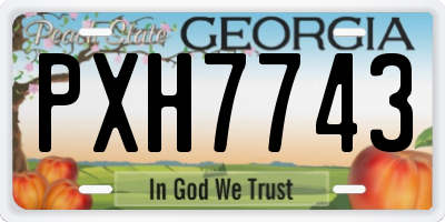 GA license plate PXH7743