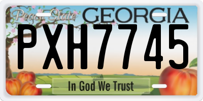 GA license plate PXH7745