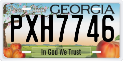 GA license plate PXH7746