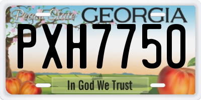 GA license plate PXH7750