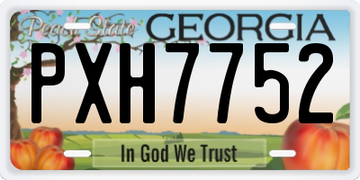 GA license plate PXH7752