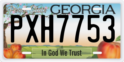 GA license plate PXH7753