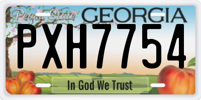 GA license plate PXH7754