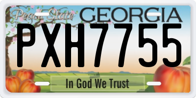 GA license plate PXH7755