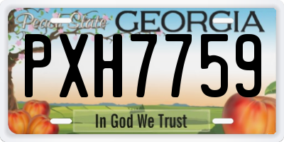 GA license plate PXH7759