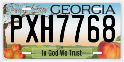 GA license plate PXH7768