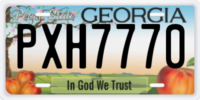 GA license plate PXH7770