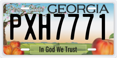GA license plate PXH7771