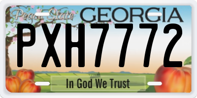 GA license plate PXH7772