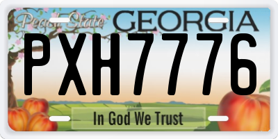 GA license plate PXH7776