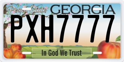 GA license plate PXH7777