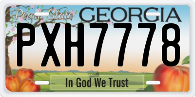 GA license plate PXH7778