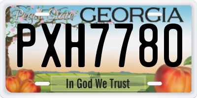 GA license plate PXH7780