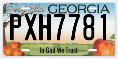 GA license plate PXH7781