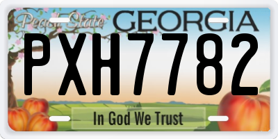 GA license plate PXH7782