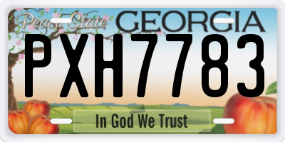 GA license plate PXH7783