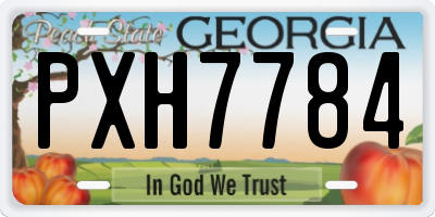 GA license plate PXH7784