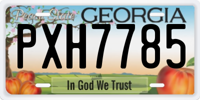 GA license plate PXH7785