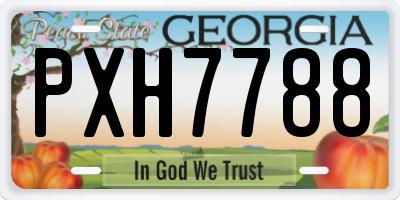 GA license plate PXH7788