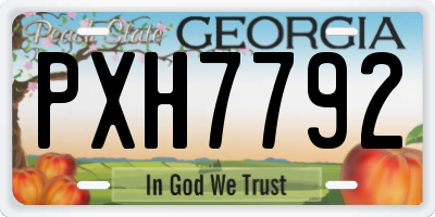 GA license plate PXH7792