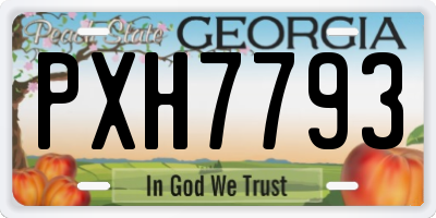 GA license plate PXH7793