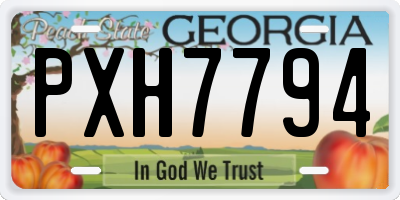 GA license plate PXH7794