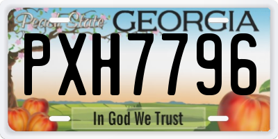 GA license plate PXH7796