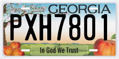 GA license plate PXH7801