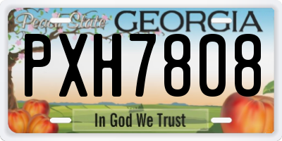 GA license plate PXH7808