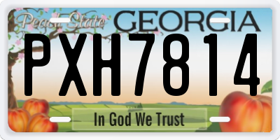 GA license plate PXH7814