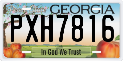 GA license plate PXH7816
