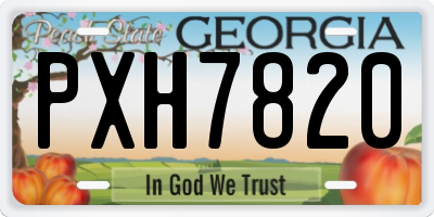 GA license plate PXH7820