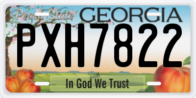 GA license plate PXH7822