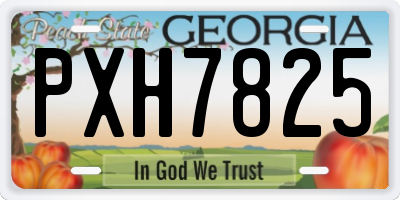 GA license plate PXH7825
