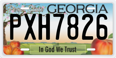 GA license plate PXH7826