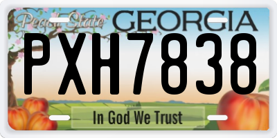 GA license plate PXH7838