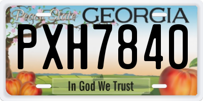 GA license plate PXH7840