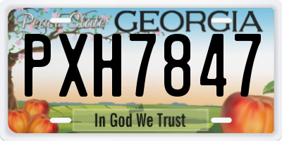 GA license plate PXH7847