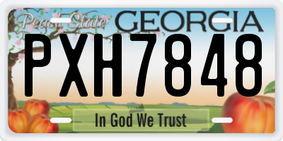 GA license plate PXH7848