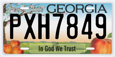 GA license plate PXH7849