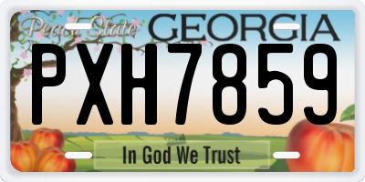 GA license plate PXH7859