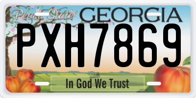 GA license plate PXH7869