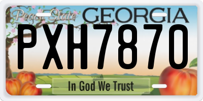 GA license plate PXH7870