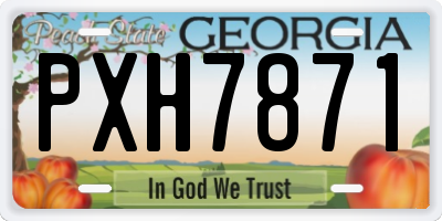 GA license plate PXH7871