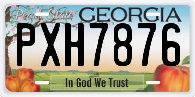 GA license plate PXH7876