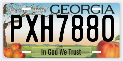 GA license plate PXH7880